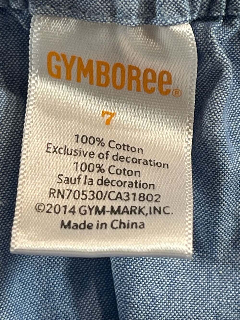 Gymboreee Chambray Dress Size 7 Blue Ruffle Straps Embroidered Ric Rac - Picture 4 of 9
